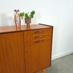 Teak Kast Met Schuine Poten En Lades Uit Zweden thumbnail 9