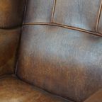 Grote, Comfortabele En Correct Afgewerkte Schapenleren Oorfauteuil In Een Goede Staat thumbnail 14