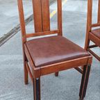 Set Van 3 Art Deco Amsterdamse School Eetkamerstoelen thumbnail 7