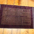 Super Dark Vintage Wool Persian Beloudj Rug - 124 Cm X 87 Cm thumbnail 5