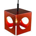 Space Age Design / Pop Art - Cube Shaped - Orange - Hanging Pedant thumbnail 4