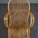 Unieke Dutch Design Rotan Belse 8 Fauteuil Met Ronde Rug, 1950 thumbnail 7