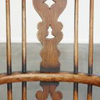 Antieke, Zeer Mooie Engelse Highback Windsor Eetkamerstoel thumbnail 10