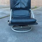 Vintage Rolf Benz Leren Swivel Fauteuil, Torino Bmp thumbnail 8