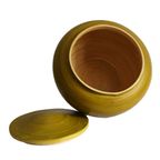 Grote Vintage Bamboe Pot Met Deksel Groen, Na 2000 thumbnail 3