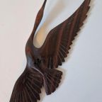 Vintage Teakhouten Wandvogel thumbnail 5
