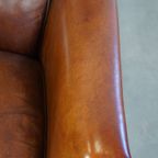 In Correcte Staat Verkerende Tijdloze Schapenleren Fauteuil/armchair Met Prachtige Warme Kleuren thumbnail 4