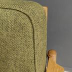Green Fabric And Wood 3 Seat Sofa 1960s thumbnail 5