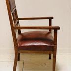 Antieke Vintage Amsterdamse School Fauteuil Stoel thumbnail 4