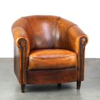 Begeerlijke Vintage Schapenleren Clubfauteuil Met Een Geweldig Patina thumbnail 2