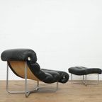 Leather Lounge Chair And Ottoman Model “Glasgow” By George Van Rijck For Beau Fort thumbnail 3