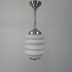 Vintage Hanglamp Met Glazen Kap Model Lampion, Jaren 50 thumbnail 4