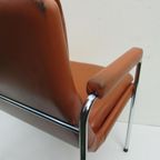 4 Vintage Cognac Leren Lounge Stoelen Artifort Geoffrey Harcourt thumbnail 15