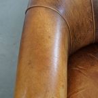 Unieke En Tijdloze Schapenleren Clubfauteuil Met Een Geweldig Patina thumbnail 7