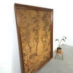 Vintage Doek Schilderij Met Houten Lijst, Wanddecoratie thumbnail 9