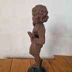 Klassiek Beeld Metaal Jongen Tuin thumbnail 6