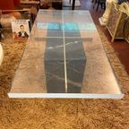 Artedi Design Vintage Salontafel Marmer, Messsing En Plexi thumbnail 5