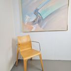 Vintage Abstract Schilderij Lee Reynolds '80 Lijst Messing thumbnail 5