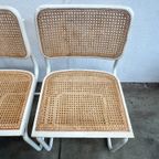 Zes Vintage Cesca Design Stoelen, Witte Uitvoering, 1980's thumbnail 12