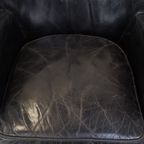Set Van 2 Prachtige Subtiele Zwarte Fauteuils In Engelse Stijl Met Omkeerbaar Kelim Zitkussen thumbnail 8