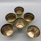 Set Antieke Aperitief Cups Messing 6 Stuks thumbnail 6