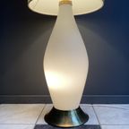 Glass Floor Lamp With Large Off-White Shade 1960S thumbnail 9