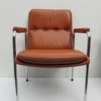 4 Vintage Cognac Leren Lounge Stoelen Artifort Geoffrey Harcourt thumbnail 16