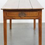 Mooie En Charmante Franse Antieke Eettafel/ Werktafel Met Een Lade Uit Eind 18e Eeuw thumbnail 2