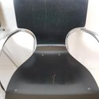 Setprijs! Vintage Witte Eettafel Zwarte Stoelen Chroom thumbnail 14