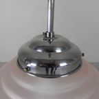 Art Deco Hanglamp Met Roze Glazen Kap, Jaren 30 thumbnail 11