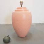 Xl Vintage Kostka Tafellamp Keramiek France 1980 Pastel Roze thumbnail 3