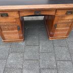 Schitterend Antiek Eiken Demontabel Buro, Schrijftafel, Hasselman En Pander, 80 X 150 Cm thumbnail 7