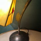 Glas In Lood Tafellamp Vintage Italiaans Tiffany Stijl thumbnail 7