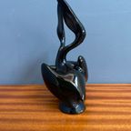 Black Ceramic Figurine Of 2 Pelicans By Miroslav Smutny 1960S thumbnail 6