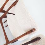 3 Palissander Stoelen Eettafel Crème Teddy Stof | Danish thumbnail 6