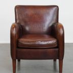 Comfortabele Schapenleren Fauteuil/ Armchair Met Een Mooi Patina En Warme Kleuren thumbnail 8