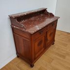 Vintage Antiek Dressoir Commode Ladekast Badkamermeubel Met Marmer Blad 611 thumbnail 8