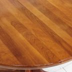 Vintage Deense Ronde Uitschuifbare Eettafel Tafel Massief Teak thumbnail 5
