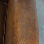 Charmante, Subtiele Engelse Stijl Schapenleren Oorfauteuil Met Mooie Kleuren thumbnail 4