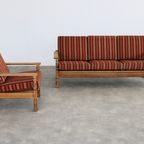 Brutalist Bank | Vintage Sofa | Jaren 60 | Eiken thumbnail 8