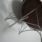 Brown Rattan And Metal Lounge Chair By Yuzuru Yamakawa, 1980S thumbnail 10