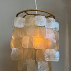 Capiz Schelpen Lamp Hanglamp Parelmoer Schelp Bamboe Frame Wit Bedrading thumbnail 4