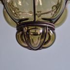 Venetiaanse Ophanging In Geblazen Glas En Gesmeed Metaal thumbnail 8