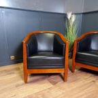 Donkerblauwe Vintage Clubfauteuil 2 Stuks Prijs P/St thumbnail 6