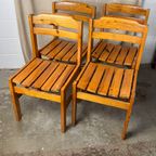 4x Gelakte Grenen Vintage Stoelen, Reliving thumbnail 10