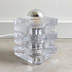 Vintage Glazen Peill & Putzler Tafellamp / Lamp, Ijsglas thumbnail 2