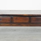 Prachtige En Robuuste Antieke Salontafel Met 3 Lades Uit De 18E Eeuw thumbnail 6
