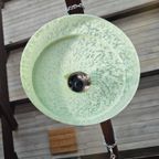 Franse Lamp Art Deco Vintage Kralik Jaren 30 Hanglamp Zeegroen Gewolkt Glas. thumbnail 9