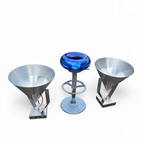 A Pair Of Modern / Aluminum / Large / Conical / Industrial Style Lamps / Designed For Ceiling Or thumbnail 13