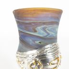Sherman Art Works - 925 Sterling Zilver - Glas - Gesigneerd - Kiddush Cup - Israel thumbnail 8